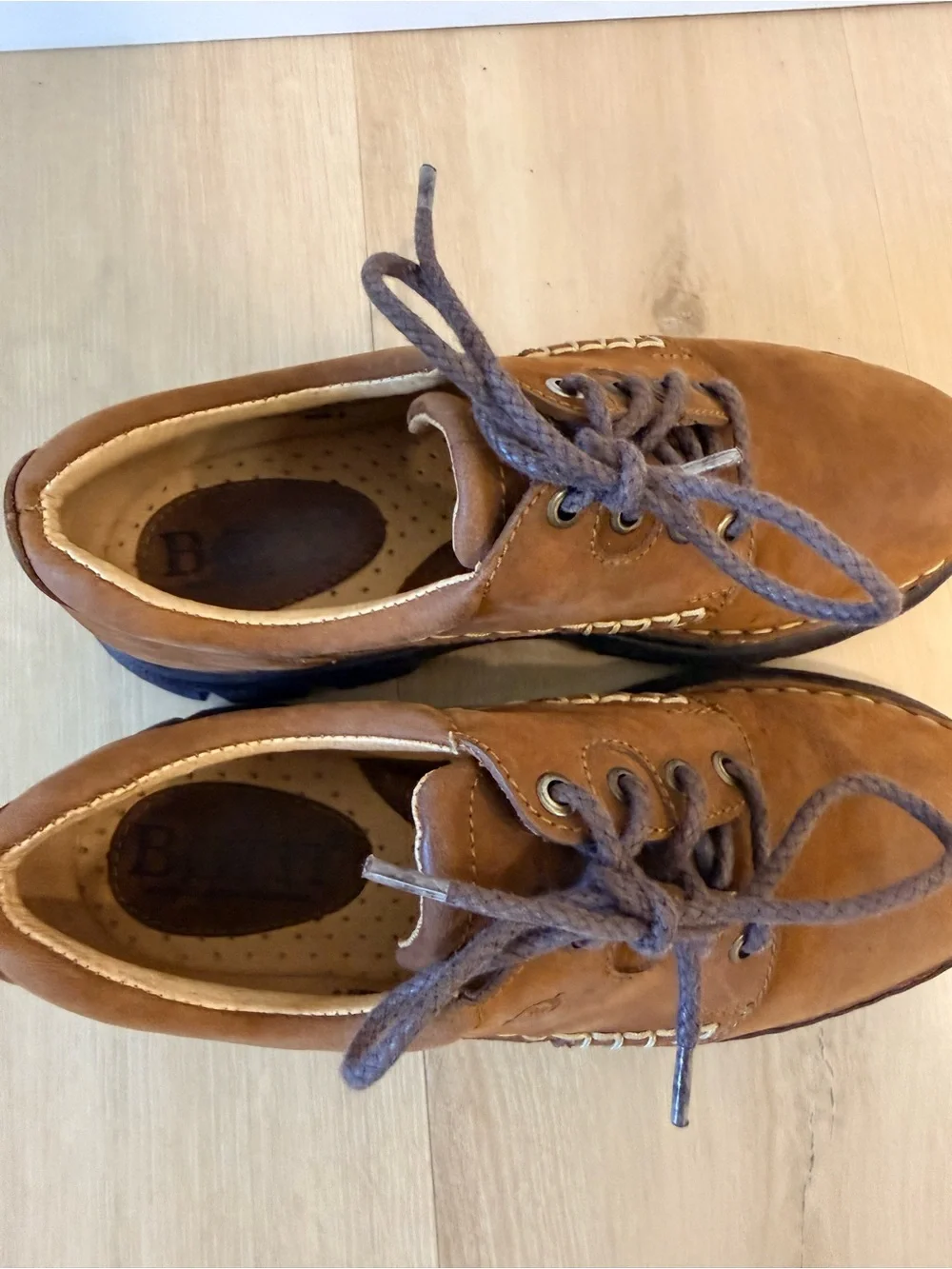 Born Men’s Leather Oxford Shoes Brown Lug Sole Comfort Size 9 Made Mexico